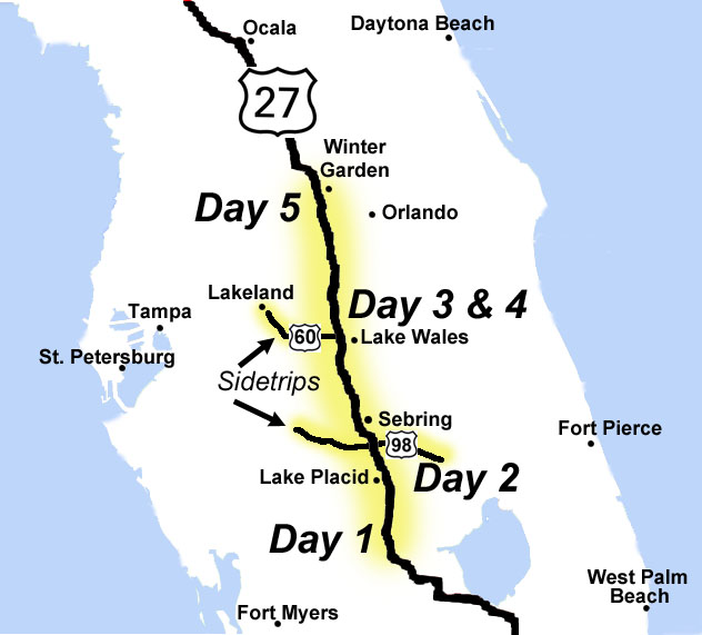 Viaje por carretera de Miami a Orlando: ciudades pintorescas, rutas de senderismo y colinas a lo largo de la US 27