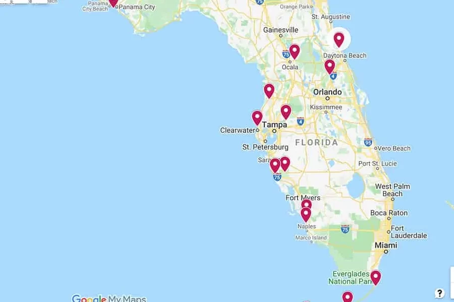 10 campamentos de parques estatales cerca de la I-95 y la I-75 en el norte de Florida